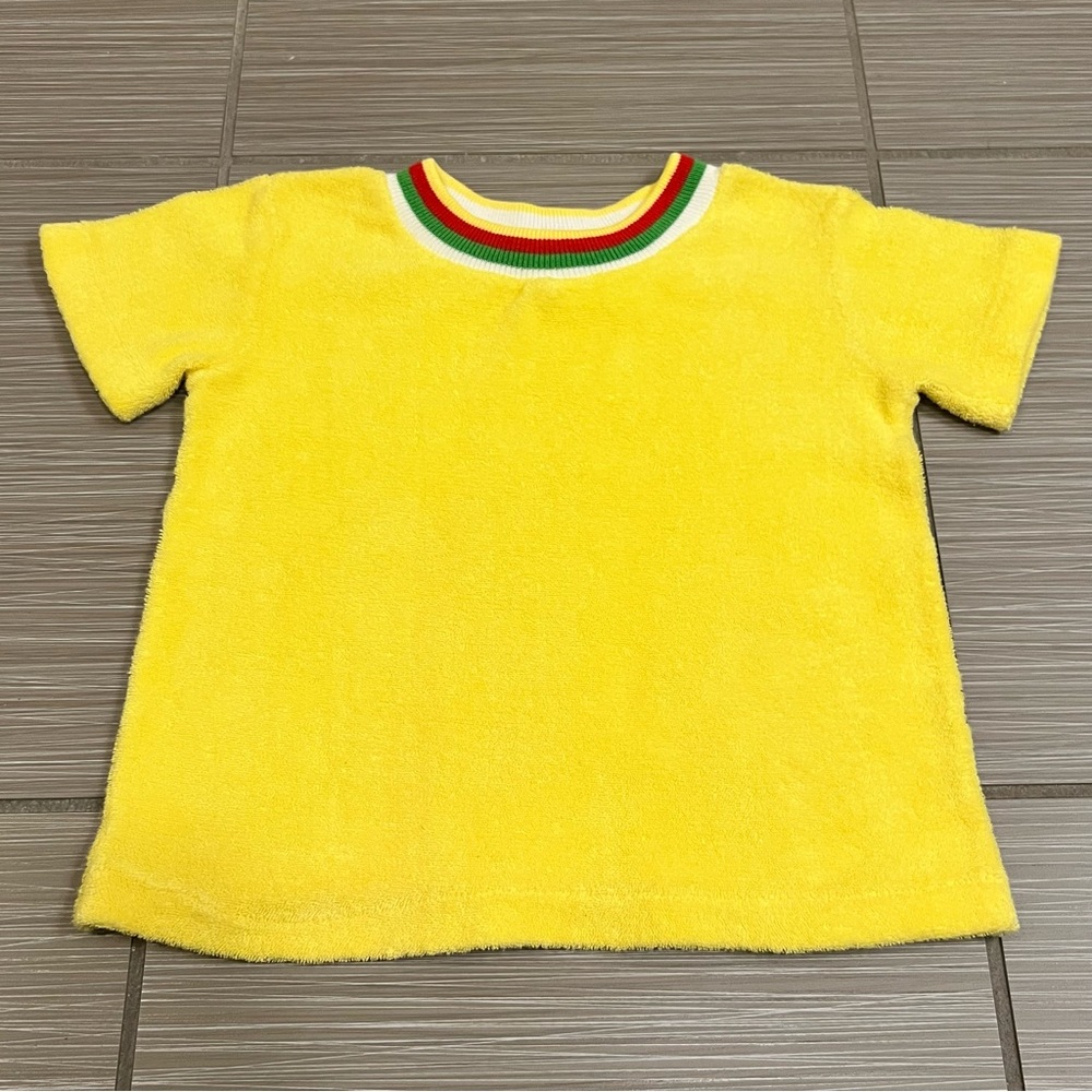 Vintage Rare 1970s Sears yellow terry cloth shirt top 4T unisex